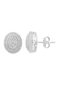 Sterling Silver Diamond Earrings
