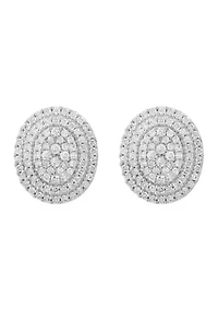 Sterling Silver Diamond Earrings