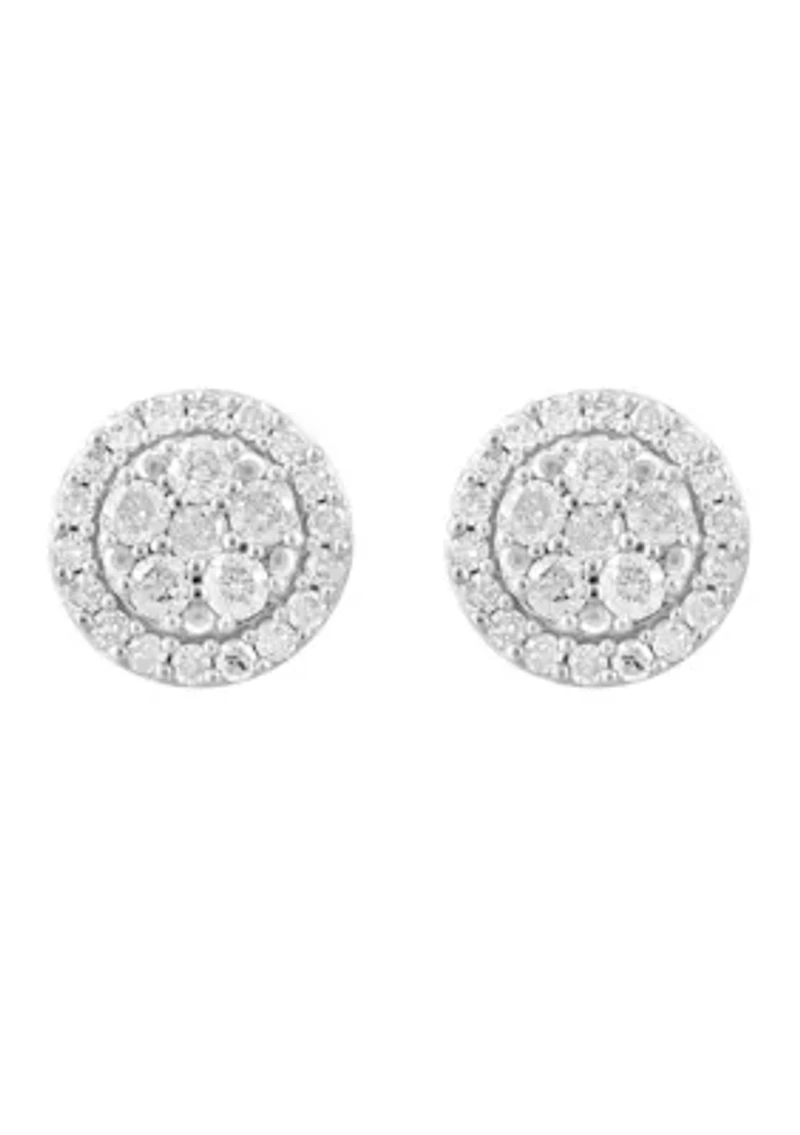 Diamond Stud Earrings in 14K White Gold