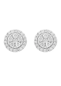Diamond Stud Earrings in 14K White Gold