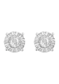 Sterling Silver Diamond Earrings