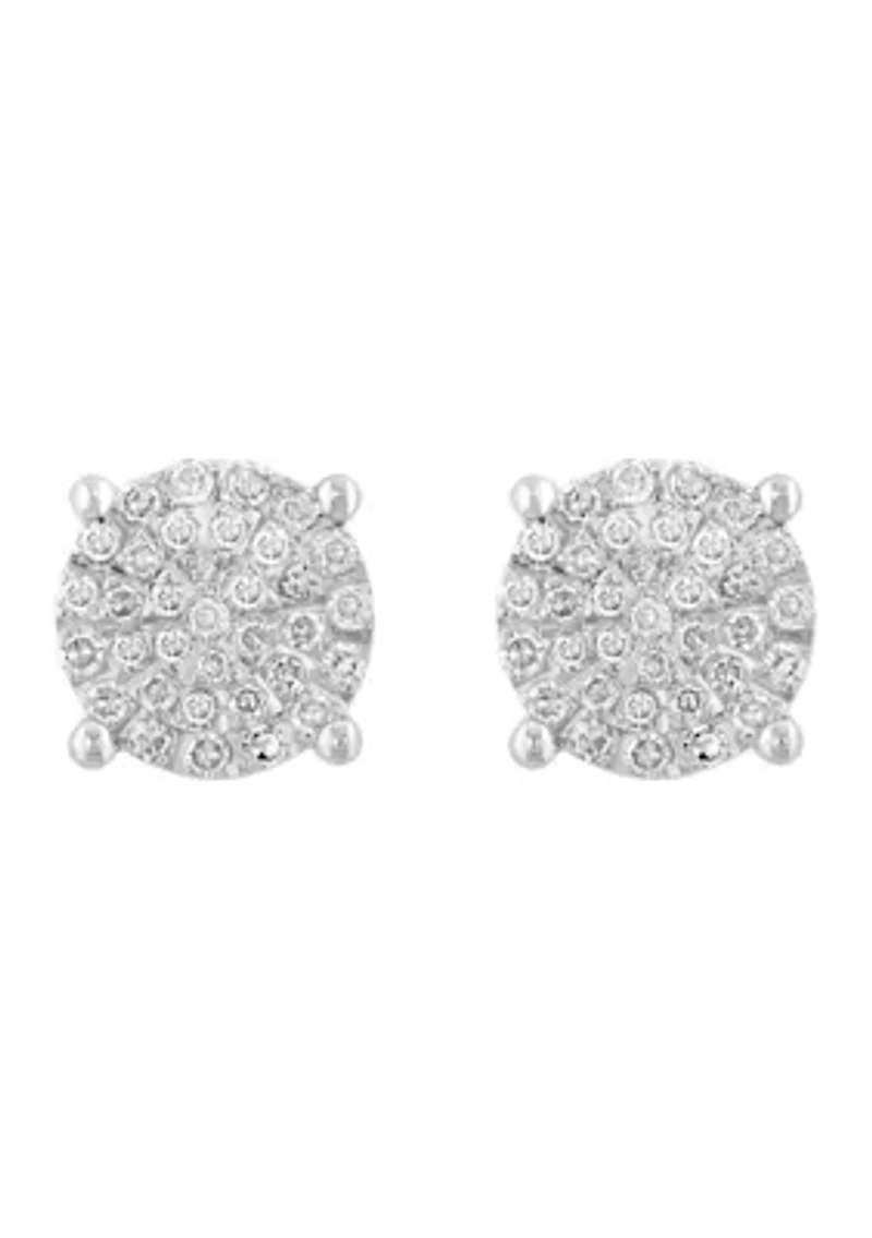Sterling Silver Diamond Earrings