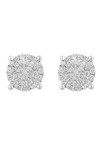Sterling Silver Diamond Earrings