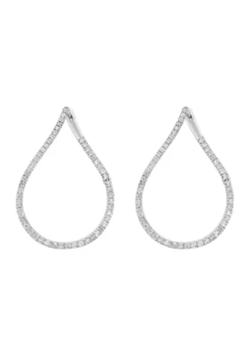 Sterling Silver Diamond Hoops
