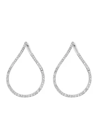 Sterling Silver Diamond Hoops