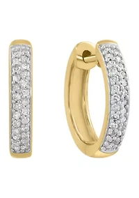 Gold Over Silver Diamond Hoops