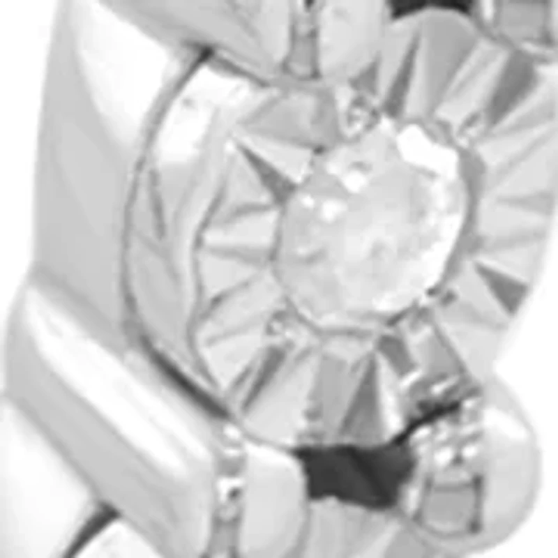 Sterling Silver Diamond Hoops