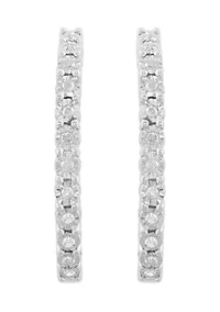 Sterling Silver Diamond Hoops