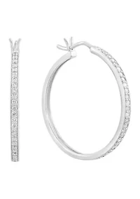 Sterling Silver Diamond Hoops