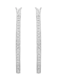 Sterling Silver Diamond Hoops