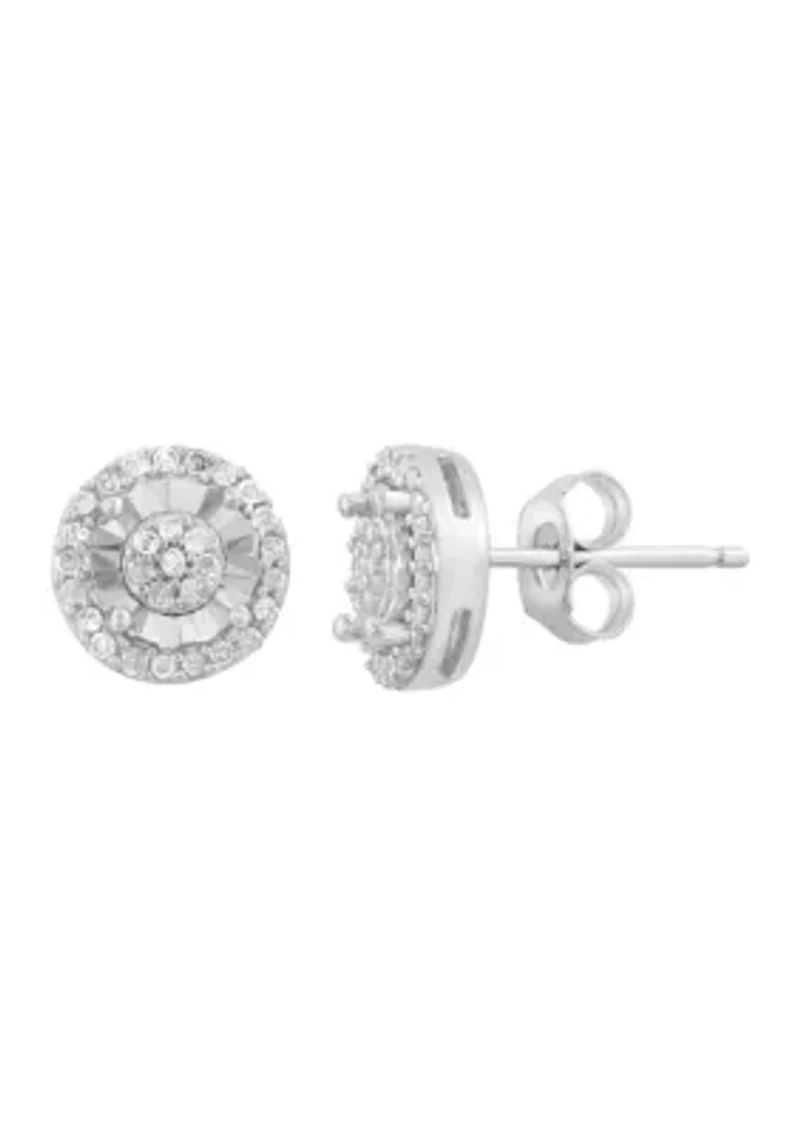 Sterling Silver Diamond Earrings