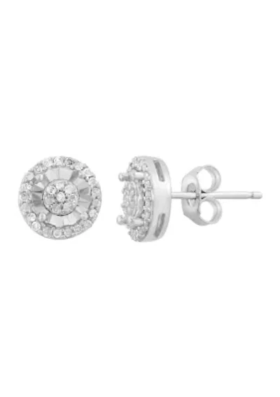 Sterling Silver Diamond Earrings