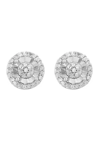 Sterling Silver Diamond Earrings