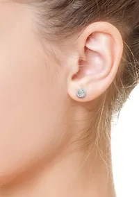 Sterling Silver Diamond Earrings
