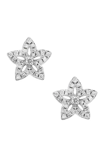 14K White Gold Diamond Earrings