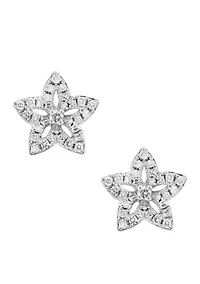 14K White Gold Diamond Earrings