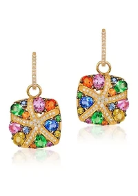 1.5 ct. t.w. Watercolor Sapphire Hoop Earrings in 14K Honey Gold™