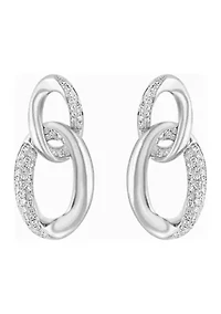 3/8 ct. t.w. Diamond Chain Link Earrings in Sterling Silver