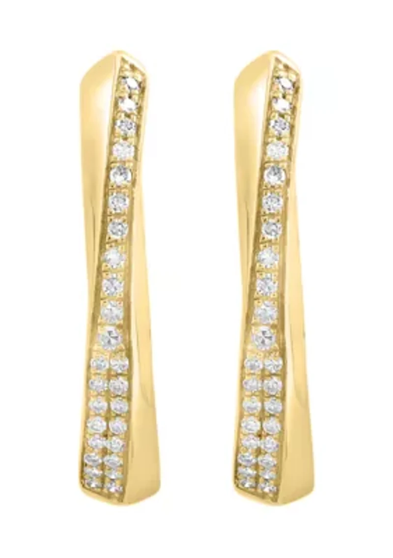Diamond Hoop Earrings in 14K Yellow Gold