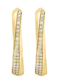 Diamond Hoop Earrings in 14K Yellow Gold