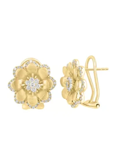 14K Yellow Gold Diamond Earrings