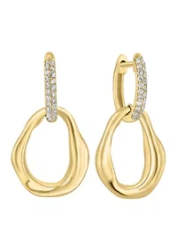 14K Yellow Gold Diamond Earrings