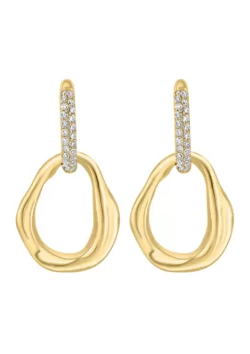 14K Yellow Gold Diamond Earrings