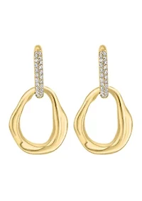 14K Yellow Gold Diamond Earrings