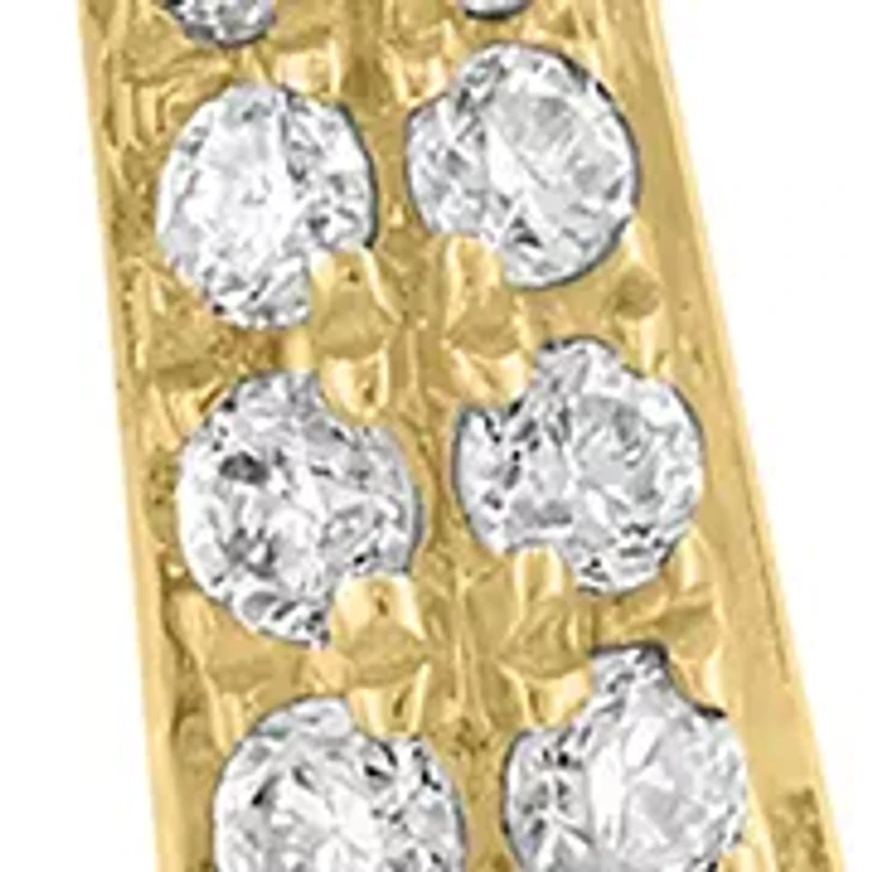 14K Gold-Plated Over Sterling Silver Diamond Earrings