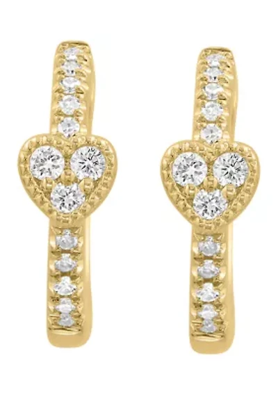 Diamond Earrings in 14K Gold Plated Sterling Silver