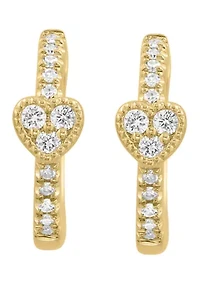 Diamond Earrings in 14K Gold Plated Sterling Silver