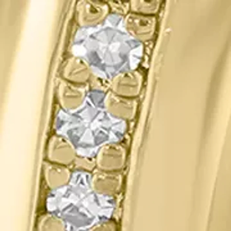 1/8 ct. t.w. Diamond Hoop Earrings in 14K Yellow Gold and Sterling Silver