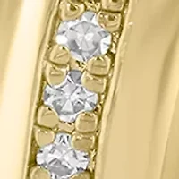 1/8 ct. t.w. Diamond Hoop Earrings in 14K Yellow Gold and Sterling Silver