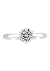 Lab Created 14K White Gold Lab Grown Diamond Ring (With 1 ct. t.w. Center Size) 