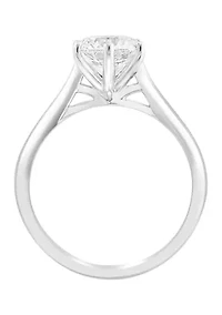 Lab Created 14K White Gold Lab Grown Diamond Ring (With ct. t.w. Center Size