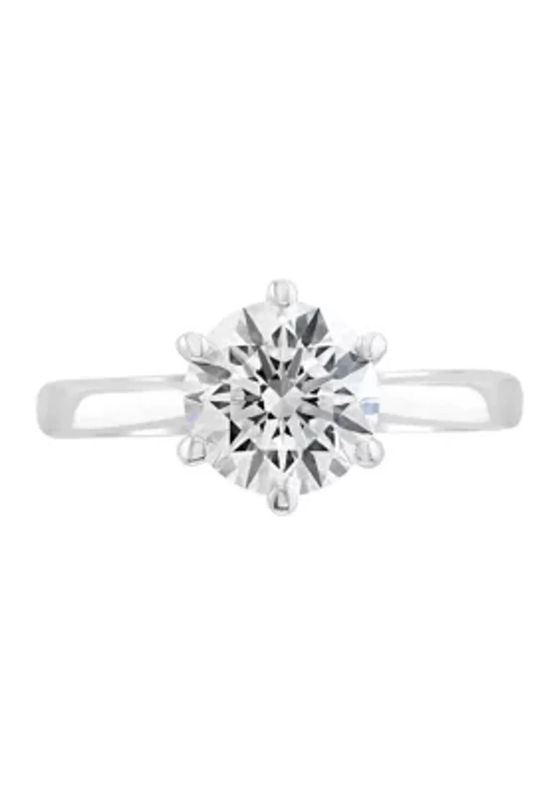 Lab Created 14K White Gold Lab Grown Diamond Ring 