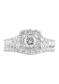  14K White Gold Lab Grown Diamond Ring (With  1/2 ct. t.w. Center Size) 