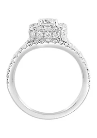  14K White Gold Lab Grown Diamond Ring (With  1/2 ct. t.w. Center Size) 