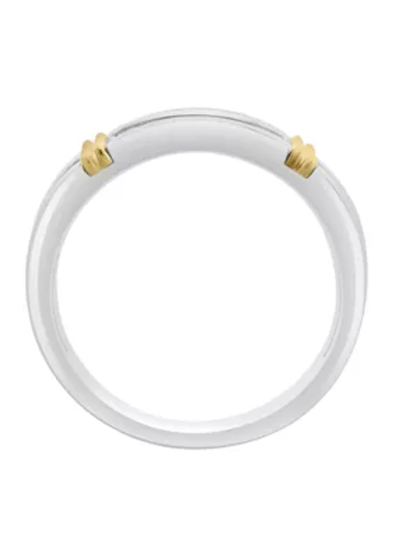 Sterling Silver/14K Gold Plated Lab Grown Diamond Ring 