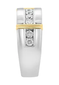 Sterling Silver/14K Gold Plated Lab Grown Diamond Ring 