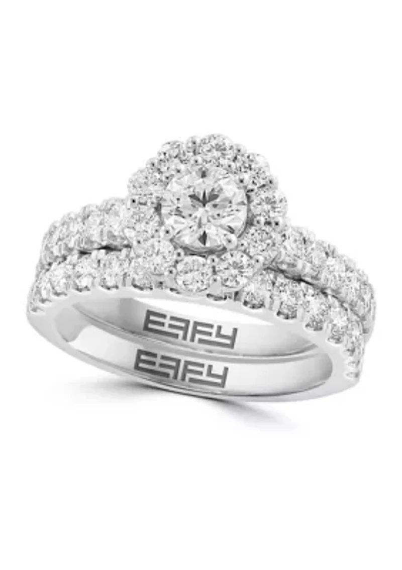 Lab Created Diamond Bridal Set Ring in 14K White Gold
