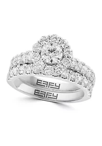 Lab Created Diamond Bridal Set Ring in 14K White Gold
