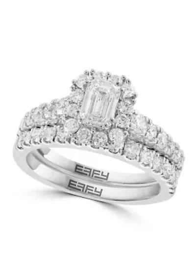 ct. t.w. Lab Created Diamond Bridal Set Ring in 14K White Gold