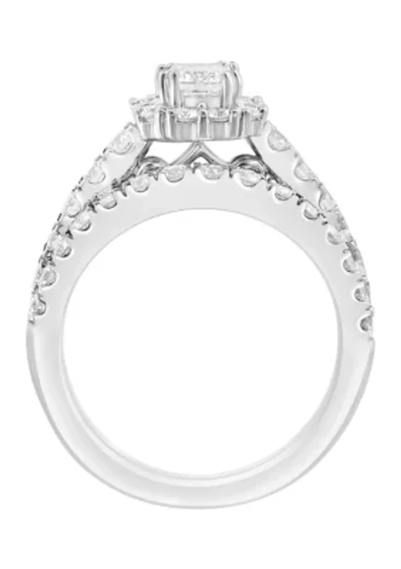 ct. t.w. Lab Created Diamond Bridal Set Ring in 14K White Gold