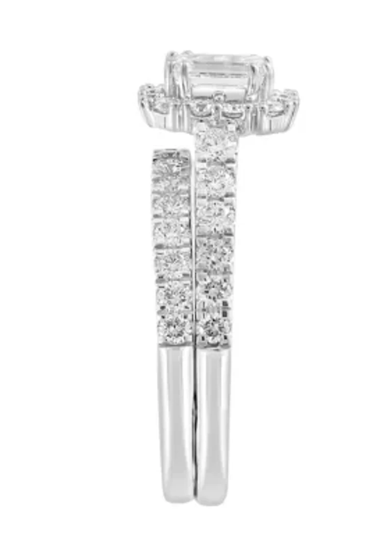 ct. t.w. Lab Created Diamond Bridal Set Ring in 14K White Gold