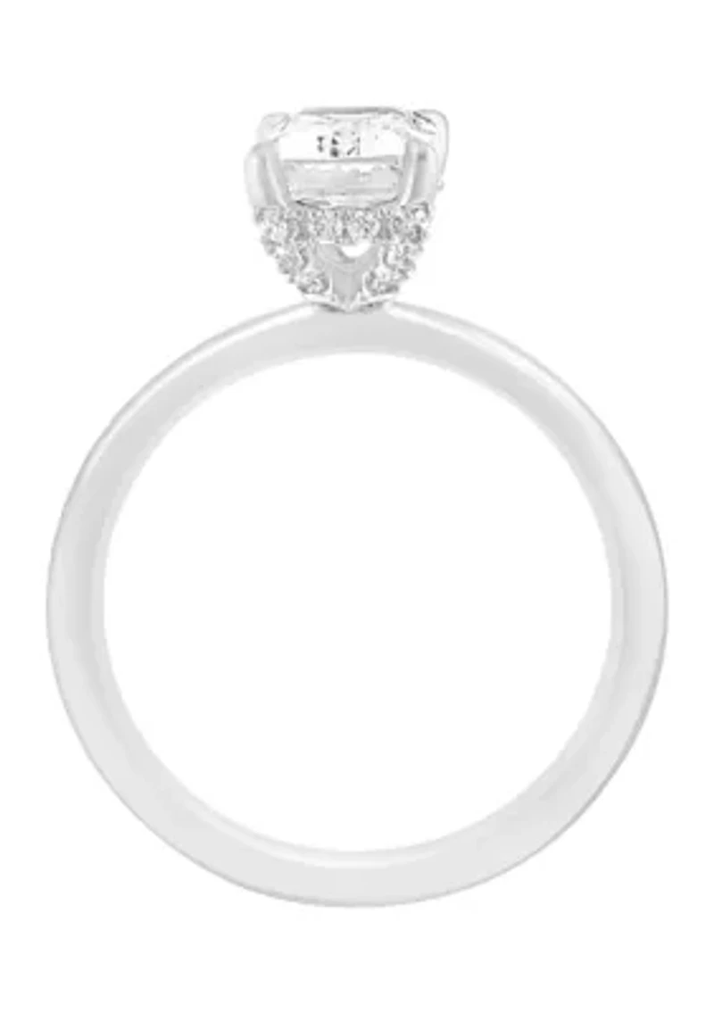 1.63 ct. t.w. Lab Created Diamond Emerald Cut Solitaire Ring with 1.5 ct. t.w. Center