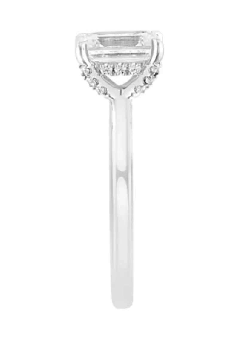1.63 ct. t.w. Lab Created Diamond Emerald Cut Solitaire Ring with 1.5 ct. t.w. Center