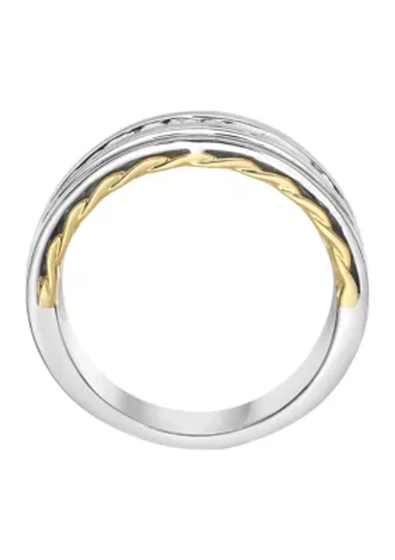 1/2 ct. t.w. Lab Created Diamond Band Ring in 14K Two Tone Gold