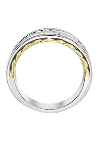 1/2 ct. t.w. Lab Created Diamond Band Ring in 14K Two Tone Gold
