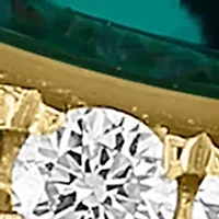 Lab Created Diamond and Emerald Ring in 14K Yellow Gold